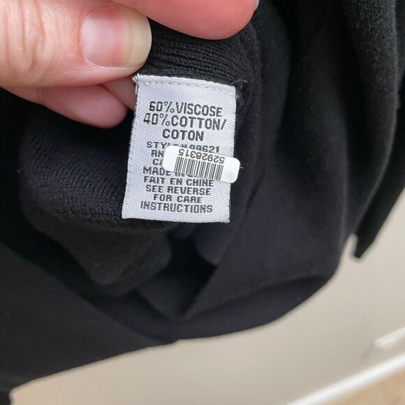 Habitat Clothes To Live In Cardigan Wrap Sweater Womens L Black Long Sleeve - Picture 8 of 12